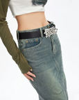 Women's long denim skirt