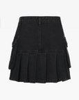 Short black denim skirt