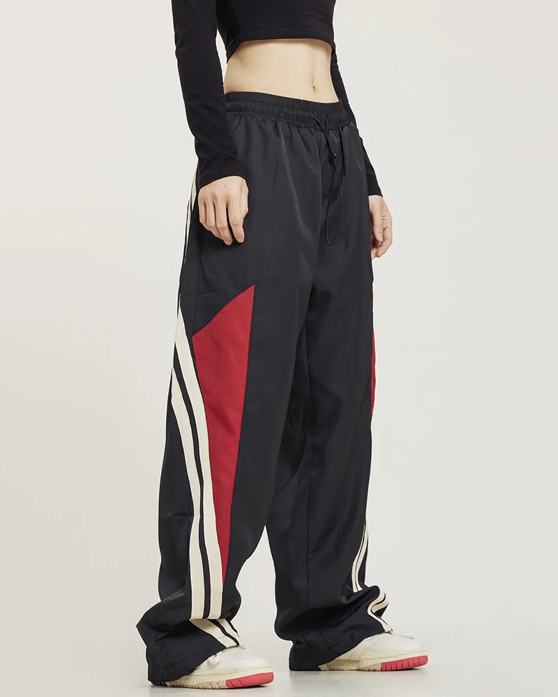 Black and red jogging pants