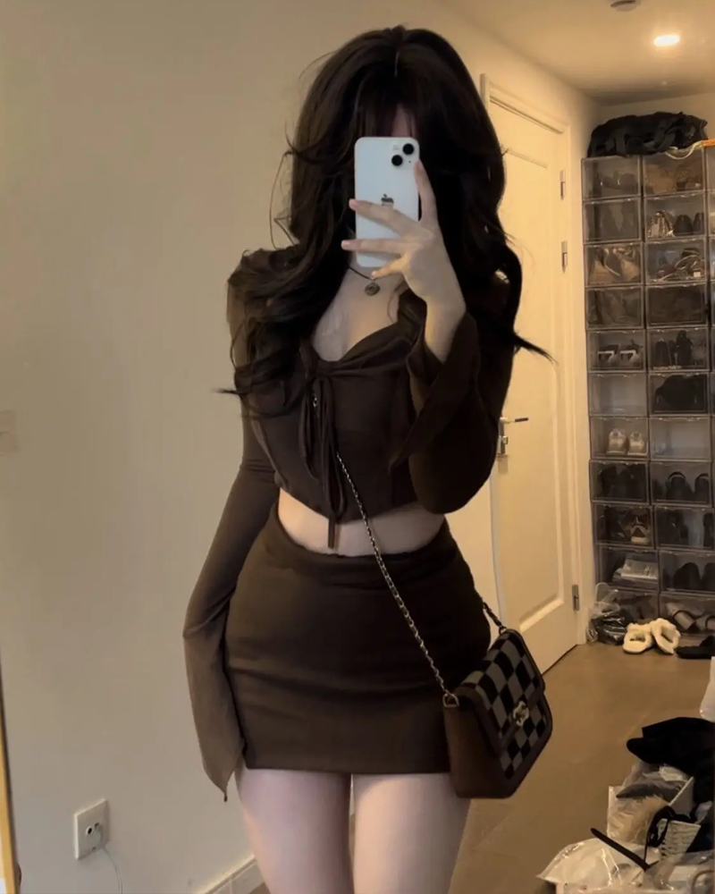 Mini skirt and top set