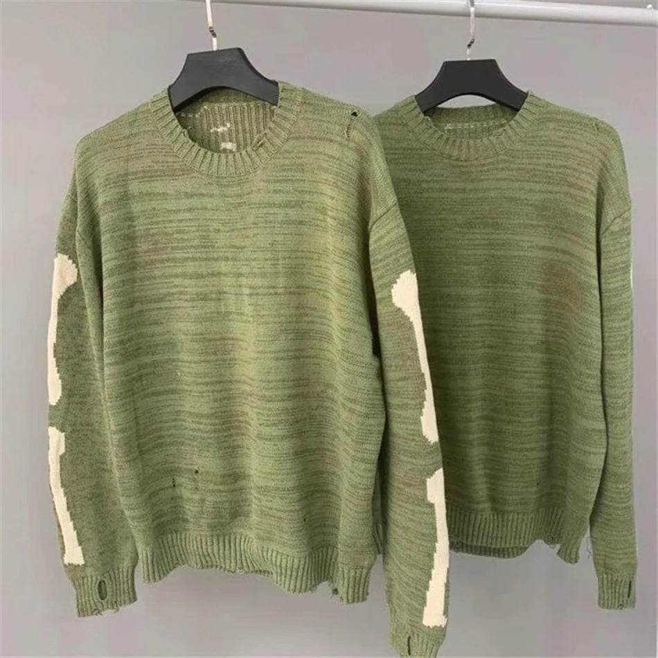 Green skeleton sweater