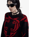 Red and black sweater