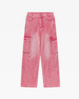 Pink cargo jeans