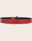 Red leather women's belt