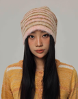 Striped women's bonnet