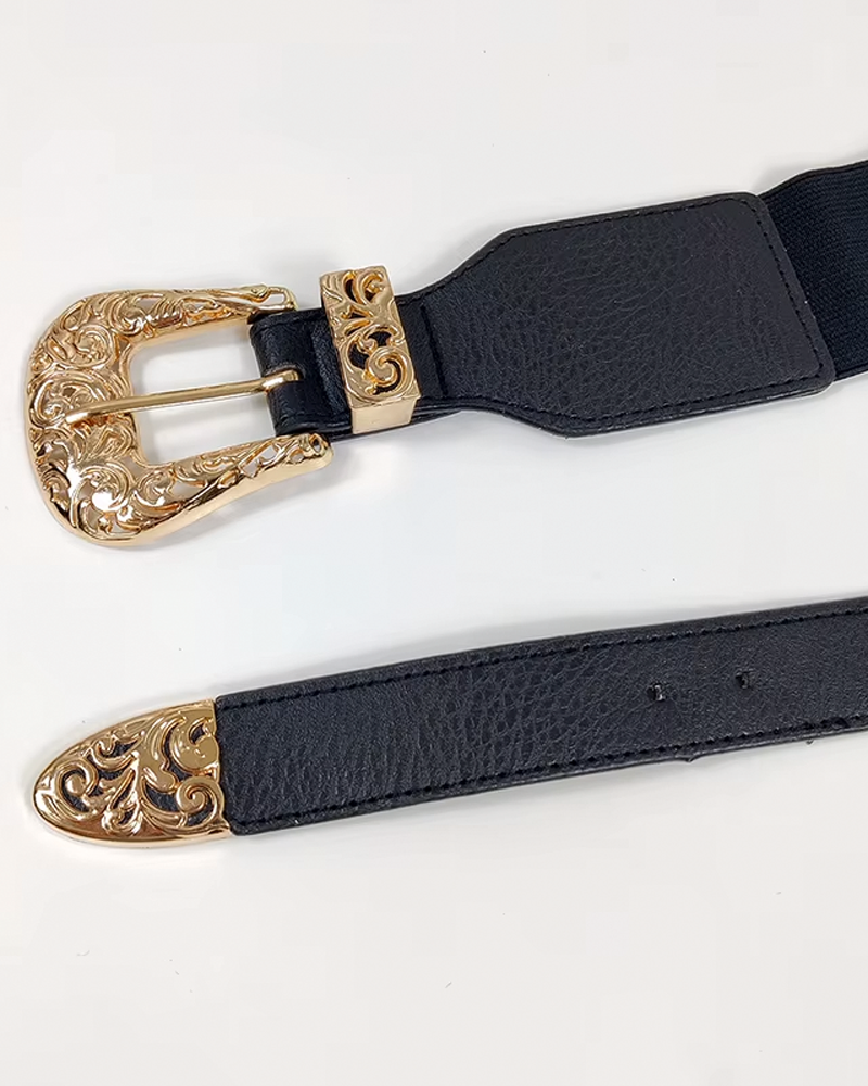 Double buckle western belt