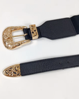 Double buckle western belt