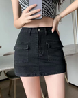 Y2K denim skirt