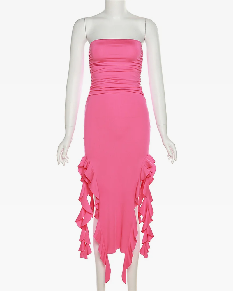 Ruffled Split Dress