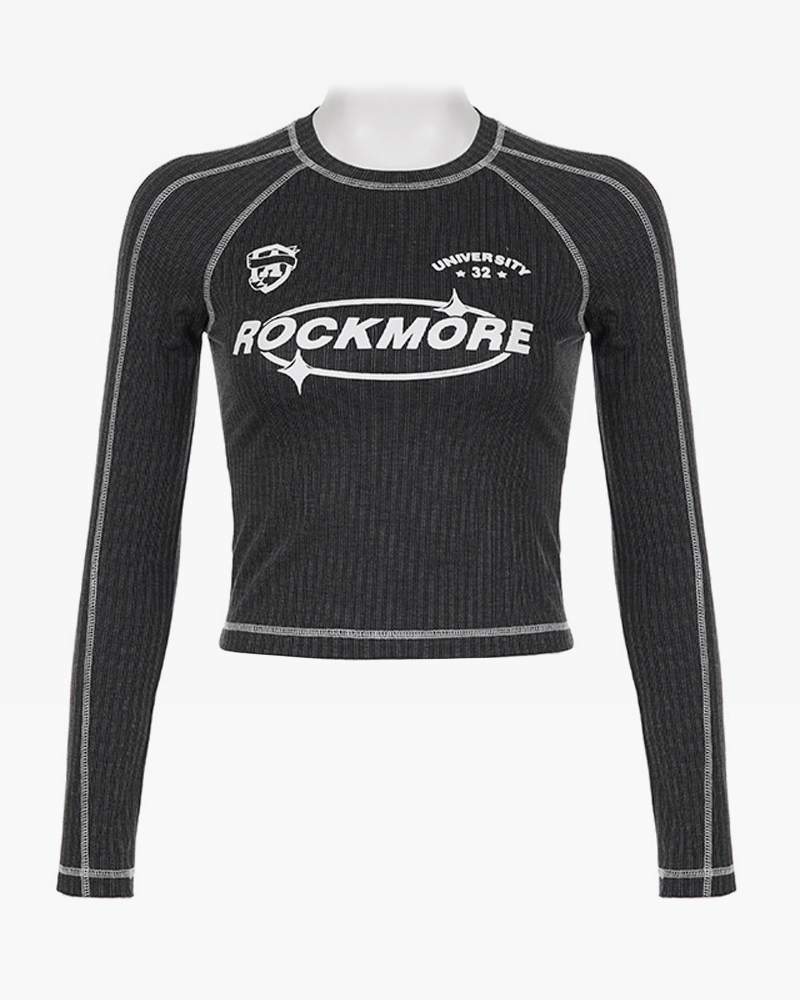 Black long sleeve crop top