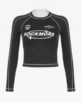 Black long sleeve crop top