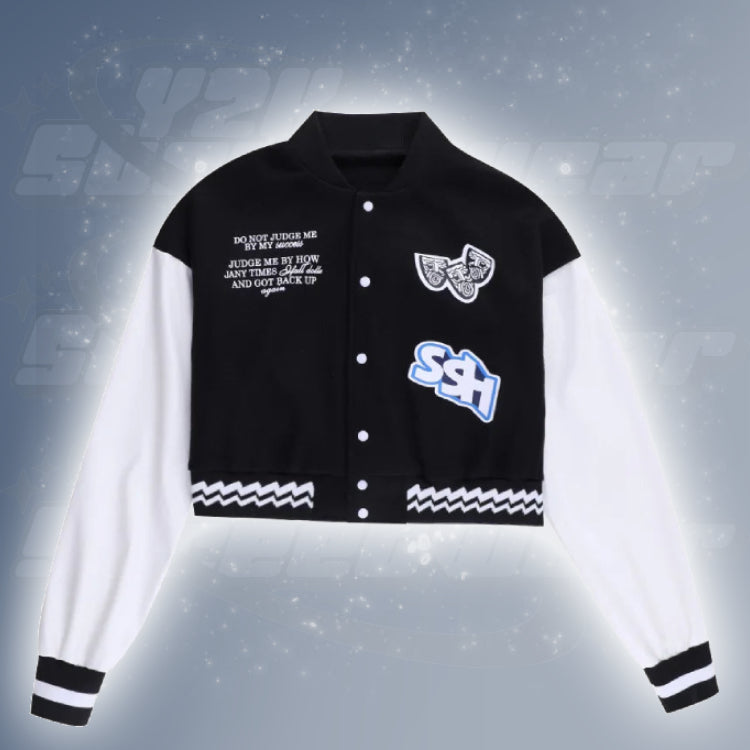 Cropped varsity jacket