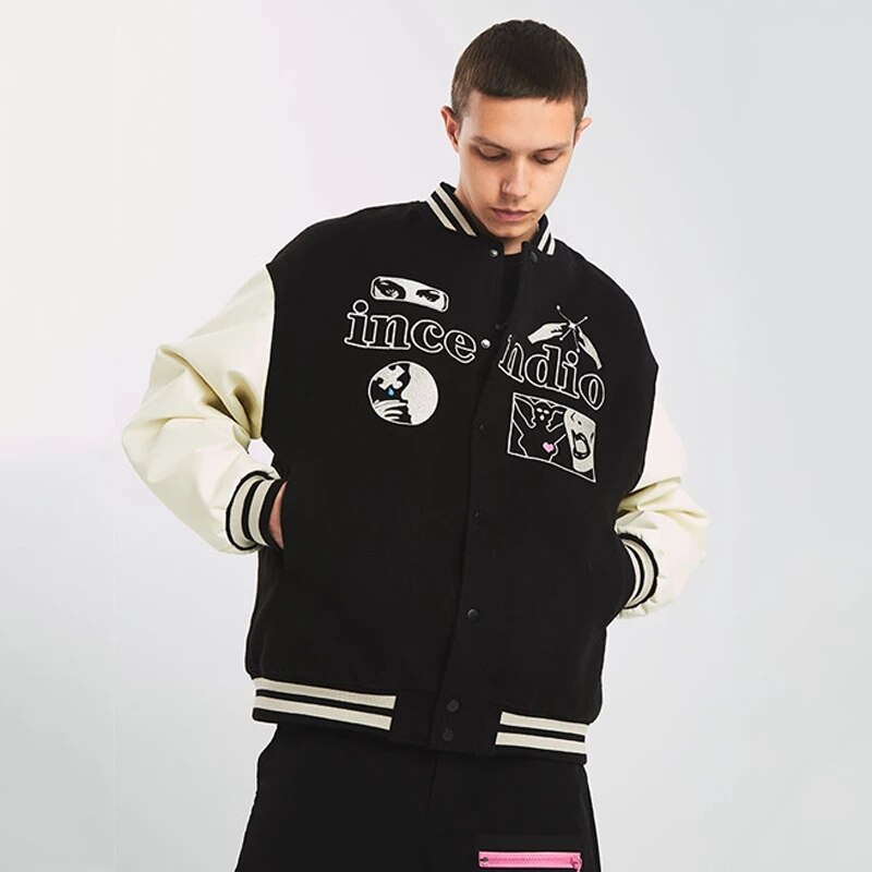 Black varsity jacket