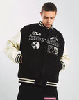 Black varsity jacket