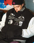 Black varsity jacket