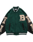 Green varsity jacket