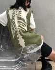 Green skeleton sweater