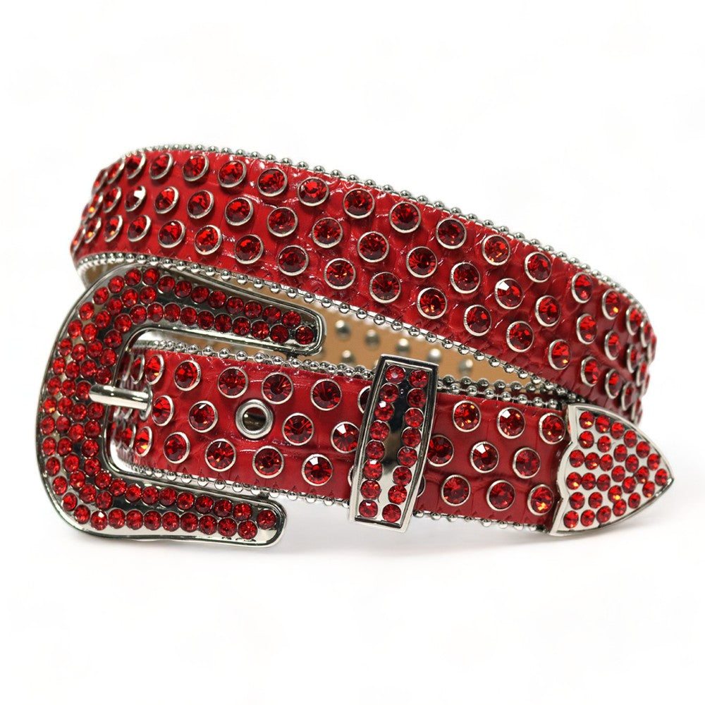 Rhinestone buckle belt