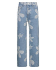 Floral print jeans