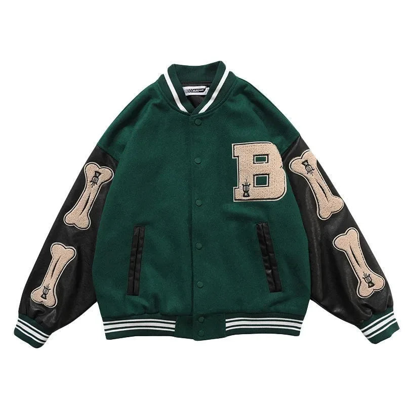 Green varsity jacket