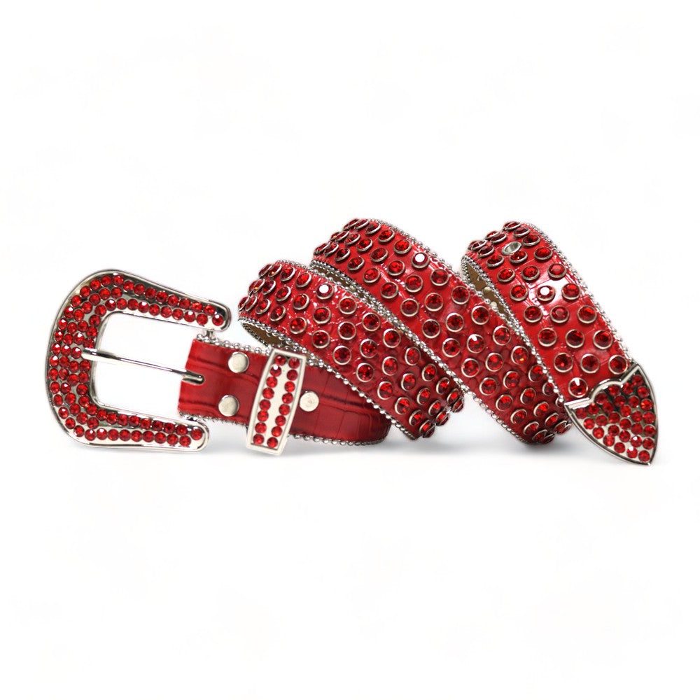 Rhinestone buckle belt