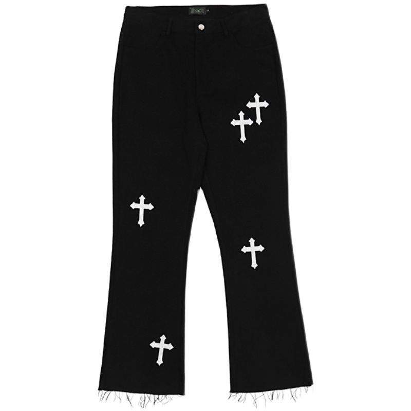 Jeans with crosses