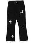 Jeans with crosses