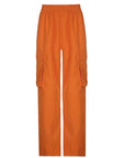 Orange parachute pants