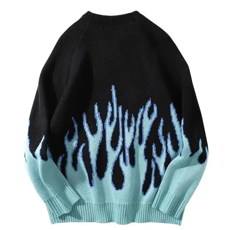 Blue flame knit sweater