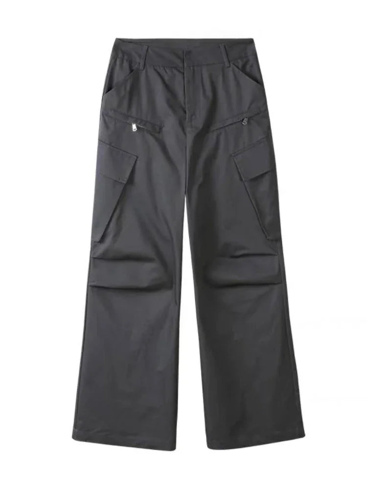 Gray parachute pants