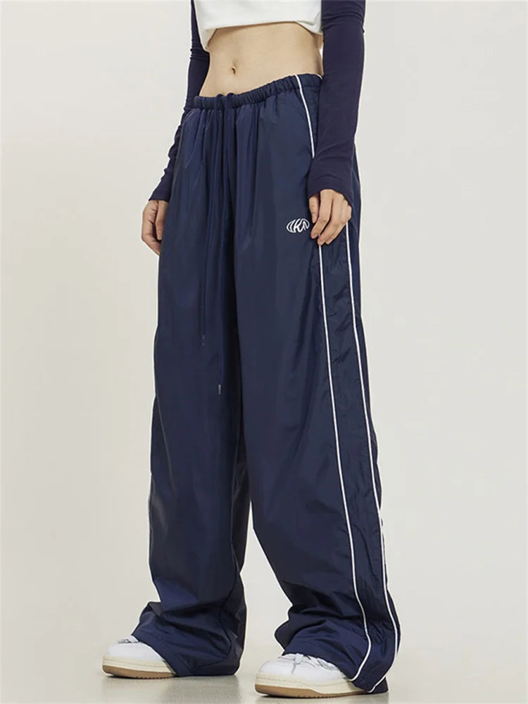 Blue parachute pants