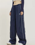 Blue parachute pants