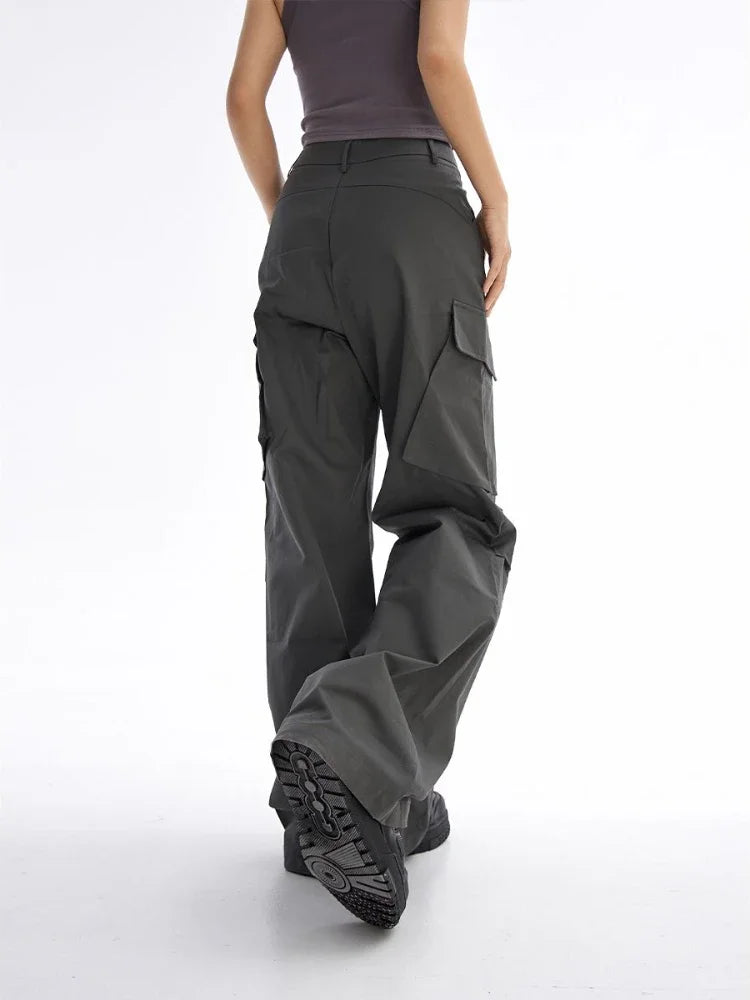 Gray parachute pants