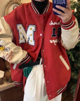 Red varsity jacket