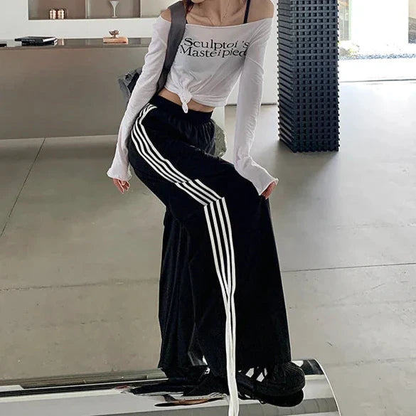 Striped track pants