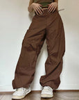 Brown parachute pants