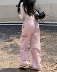 Pink track pants