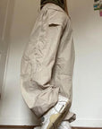 Beige parachute pants