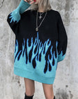 Blue flame knit sweater