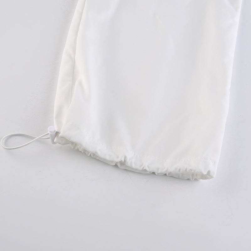 White parachute pants