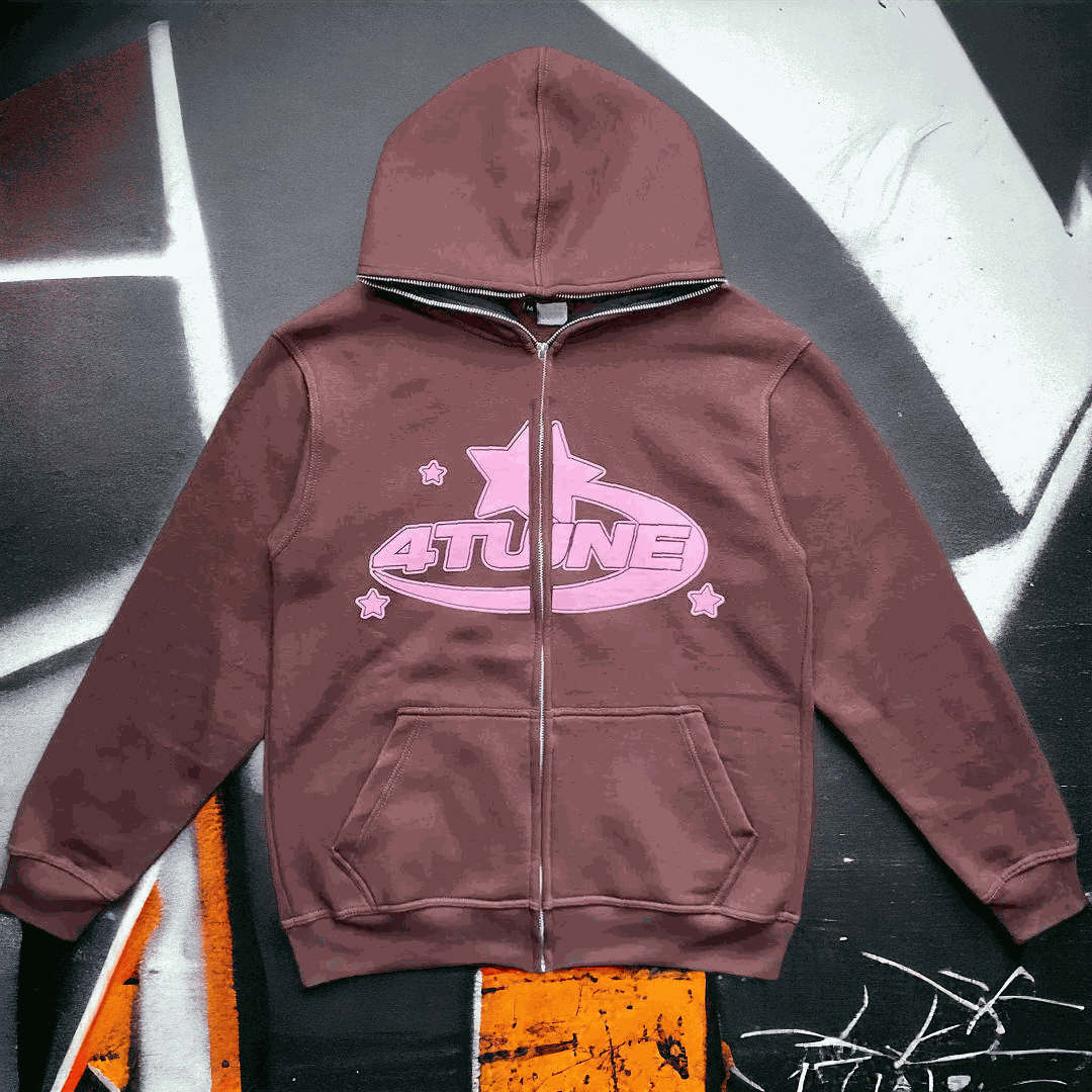 Brown full zip hoodie