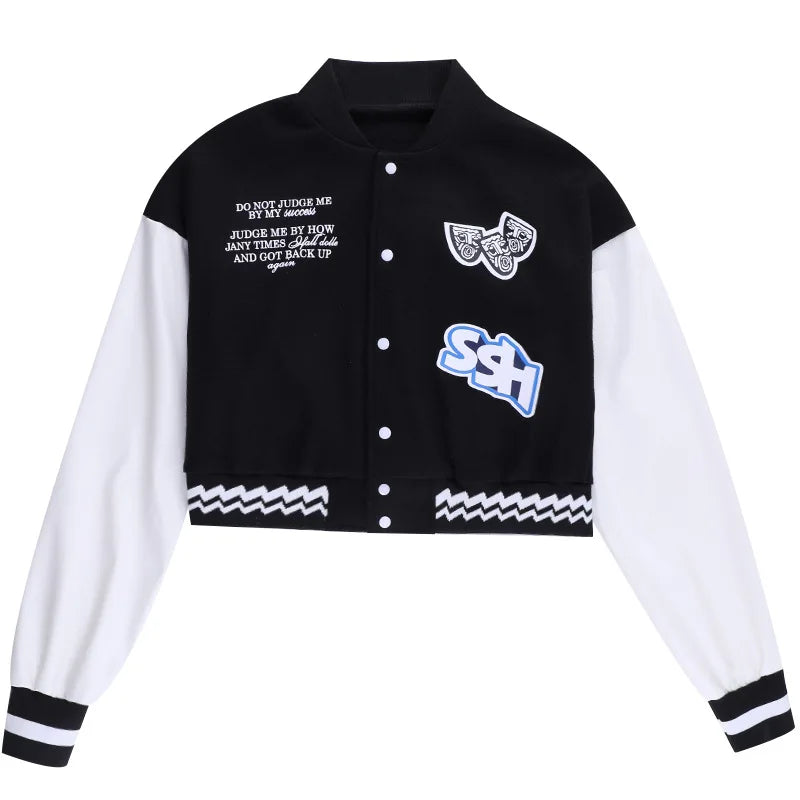 Cropped varsity jacket