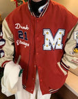 Red varsity jacket