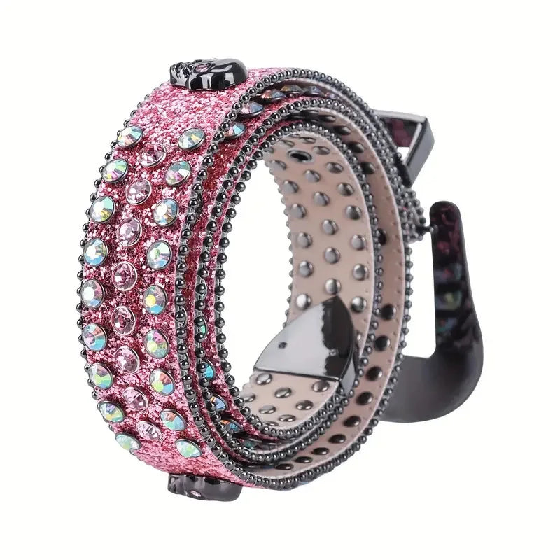 Pink rhinestone belt