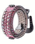 Pink rhinestone belt