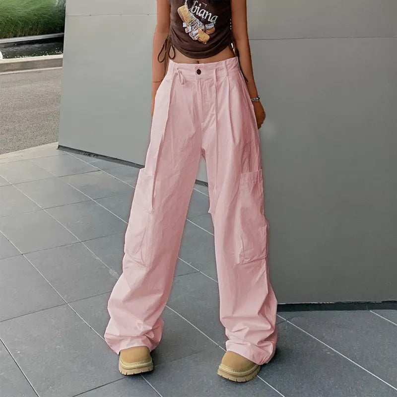 Pink parachute pants