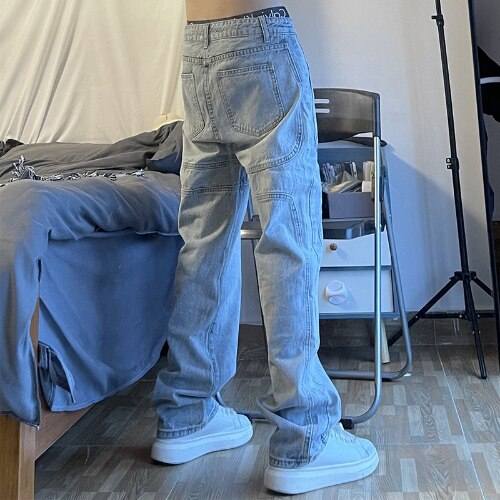 Men&#39;s stacked denim jeans