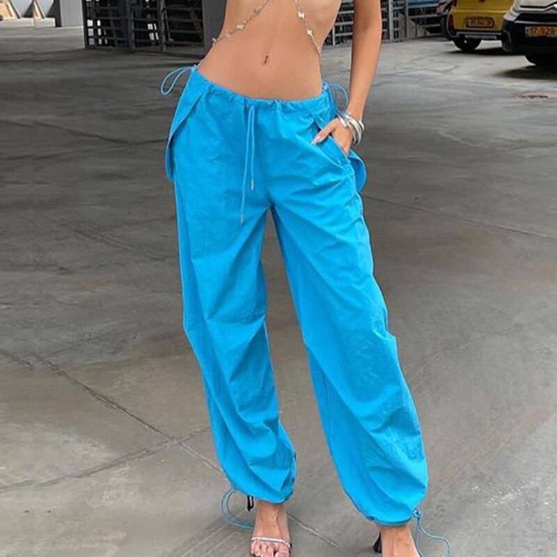 Blue track pants