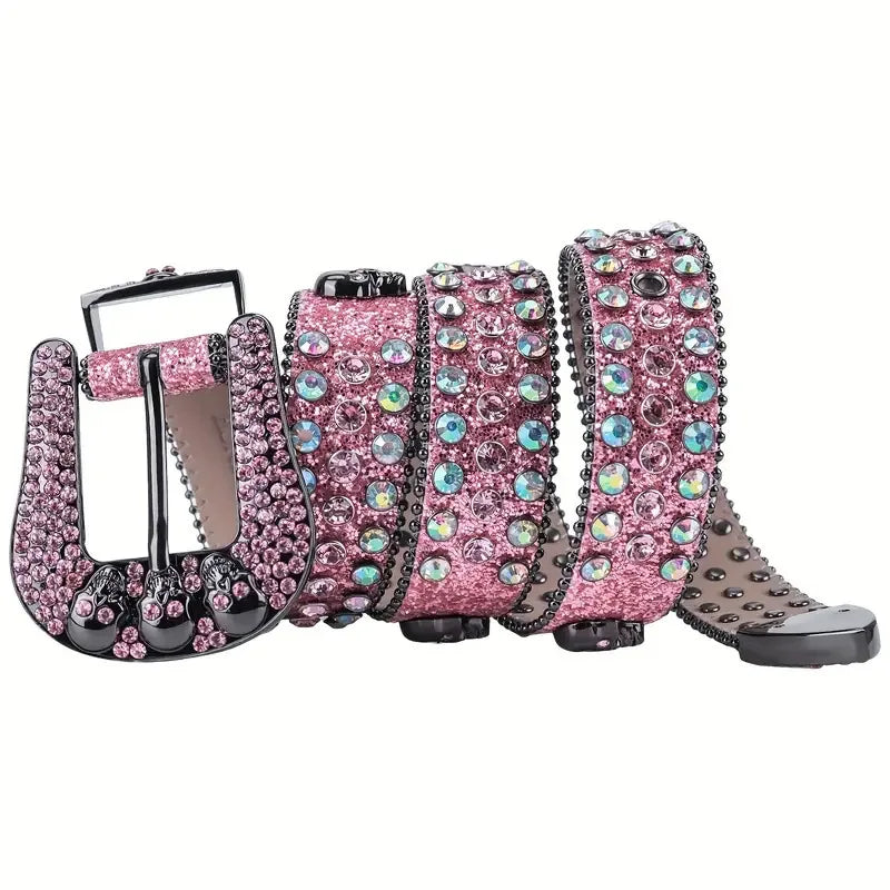 Pink rhinestone belt