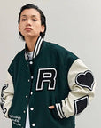 Green varsity jacket